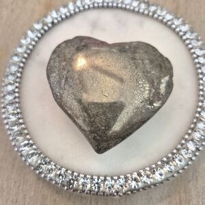 Natural Pyrite Polished Heart Palm Stone #8 New